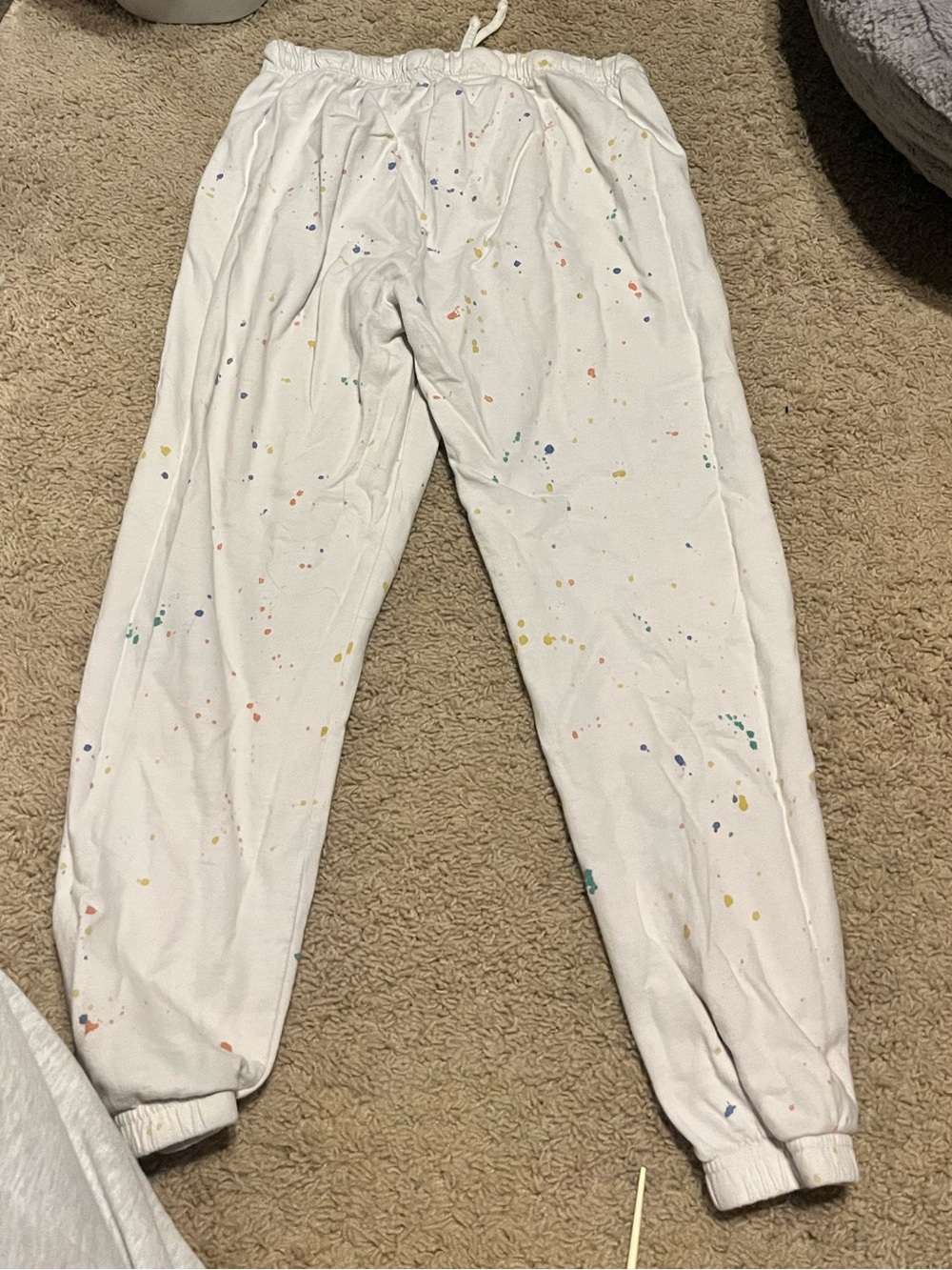 Sub_Urban Riot White Paint-Splatter Joggers